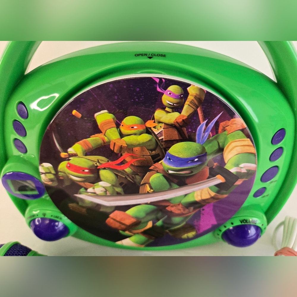 Teenage Mutant Ninja Turtles‎ Portable CD Play Along Karaoke Machine Microphone - Picture 3 of 9